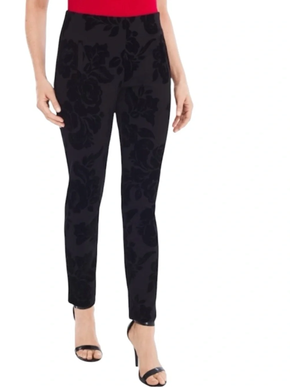 Chico's | The Ultimate Fit Juliet Floral Burnout Ankle Pants Size 10 NWT